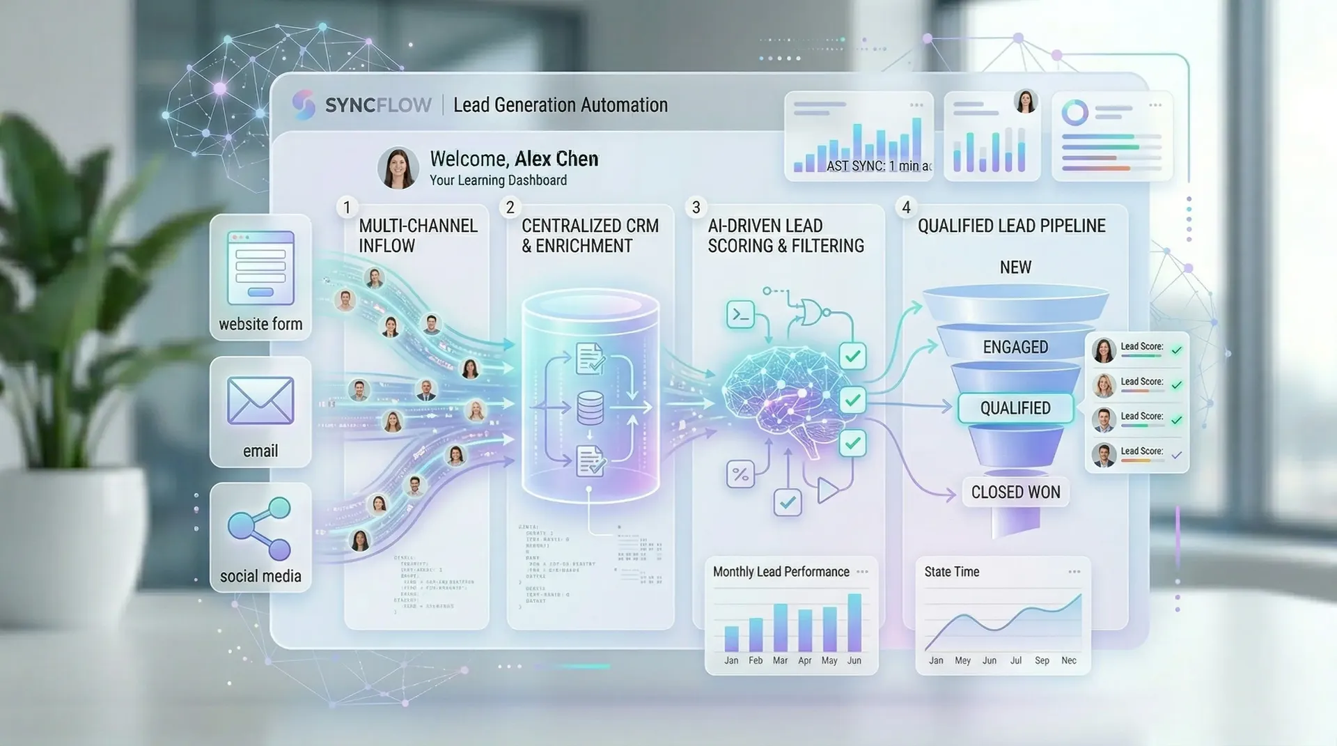 Automated lead generation system for capturing qualifying and nurturing leads using CRM APIs Ahmedabad OrcaMinds